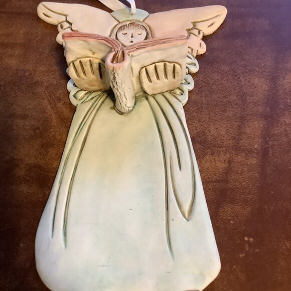 SYDELL Riverplace Pottery Pastel 3D Angel Wall Hanging Signed 1997‎ 9.5in - Picture 9 of 16